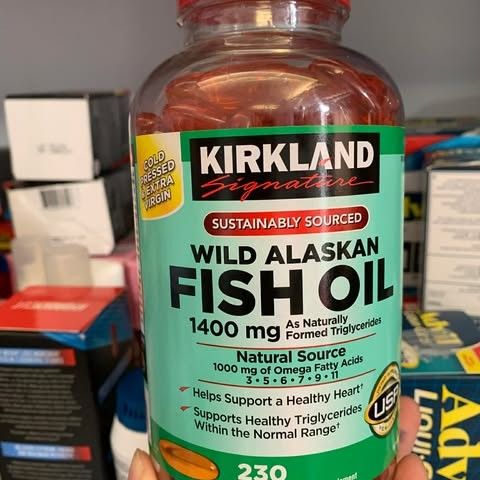Dầu Cá Alaska Kirkland Signature Wild Alaskan Fish Oil 1400mg 230 Viên - Hỗ Trợ Tim Mạch, Omega-3, Vitamin A và D