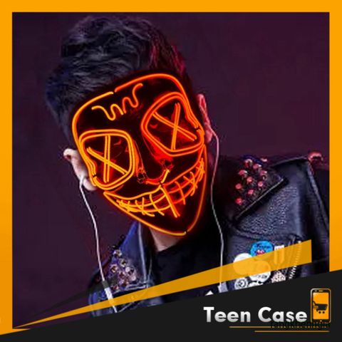 Mặt Nạ Hóa Trang LED Phát Sáng Đa Màu Hacker - Halloween & Trung Thu 2024, An Toàn, Thích Hợp Mọi Lứa Tuổi - Teencase