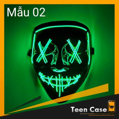 Mặt Nạ Hóa Trang LED Phát Sáng Đa Màu Hacker - Halloween & Trung Thu 2024, An Toàn, Thích Hợp Mọi Lứa Tuổi - Teencase