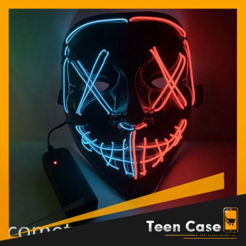 Mặt Nạ Hóa Trang LED Phát Sáng Đa Màu Hacker - Halloween & Trung Thu 2024, An Toàn, Thích Hợp Mọi Lứa Tuổi - Teencase