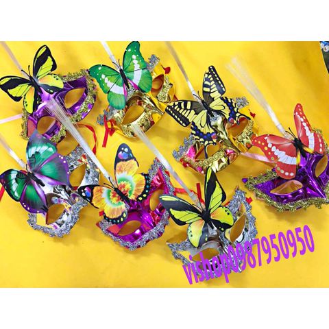 Mặt Nạ Hóa Trang Lông Vũ - Phụ Kiện Thời Trang Độc Đáo Cho Tiệc Halloween và Sự Kiện, Có Loại Có Đèn và Không Đèn