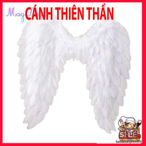 Cánh Thiên Thần Lông Vũ Trắng Dễ Thương - Phụ Kiện Hóa Trang Halloween 3D Cho Trẻ Em và Người Lớn, Quà Tặng Ý Nghĩa
