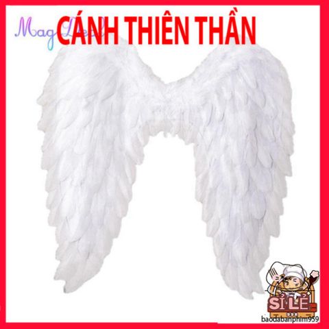 Cánh Thiên Thần Lông Vũ Trắng Dễ Thương - Phụ Kiện Hóa Trang Halloween 3D Cho Trẻ Em và Người Lớn, Quà Tặng Ý Nghĩa