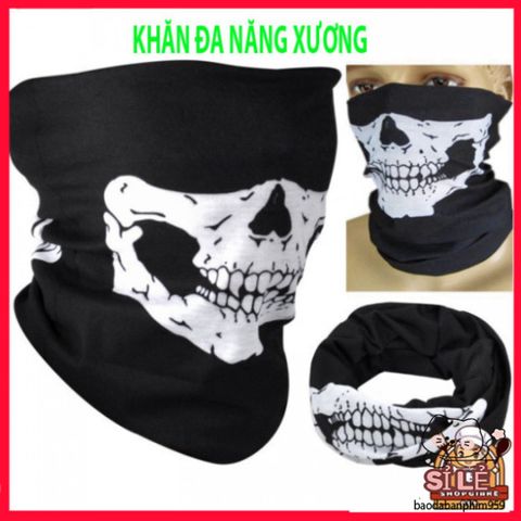 Khẩu Trang Đầu Lâu Thần Chết Đa Năng - Bandana Thời Trang Chống Bụi, Nắng và Thấm Mồ Hôi Cho Người Phượt