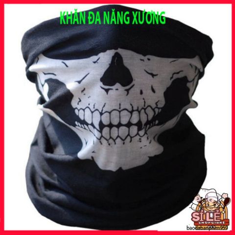 Khẩu Trang Đầu Lâu Thần Chết Đa Năng - Bandana Thời Trang Chống Bụi, Nắng và Thấm Mồ Hôi Cho Người Phượt