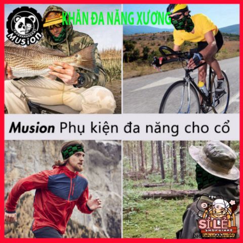 Khẩu Trang Musion Họa Tiết Xương - Chống Tia UV, Thoáng Khí, Đeo Được 12 Phong Cách, Phụ Kiện Thời Trang Đa Năng Cho Mọi Dịp