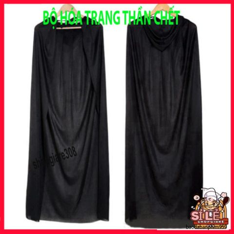 Bộ Trang Phục Thần Chết Halloween - Y Phục Hóa Trang Nam Nữ, Đẳng Cấp với Mặt Nạ và Găng Tay - Thời Trang Ma Quái ấn Tượng