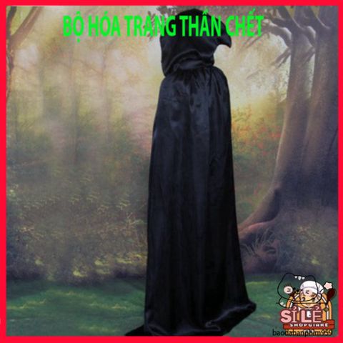 Bộ Trang Phục Thần Chết Halloween - Y Phục Hóa Trang Nam Nữ, Đẳng Cấp với Mặt Nạ và Găng Tay - Thời Trang Ma Quái ấn Tượng