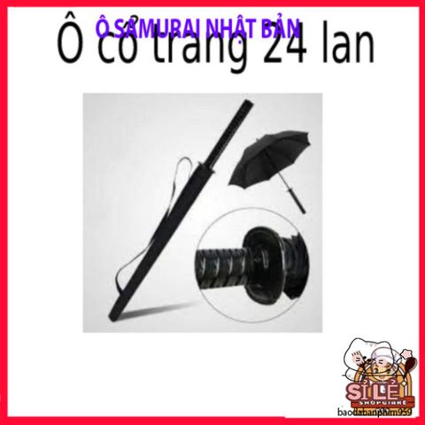 Ô Dù Samurai 24 Làn Đen Mờ - Phong Cách Cổ Trang Nhật Bản, Chống Nắng Mưa, Phụ Kiện Thời Trang Thể Hiện Cá Tính