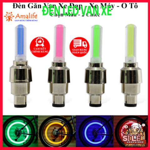 Đèn LED Gắn Van Xe Đạp Neon Amalife - Bộ 2 Đèn An Toàn Cho Xe Đạp, Xe Máy, Ô Tô - Dễ Dàng Lắp Đặt, Đa Dạng Màu Sắc