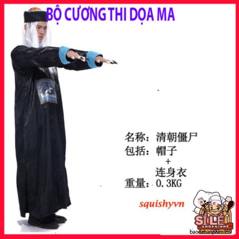 Trang Phục Halloween Xác Sống Dành Cho Người Lớn - Áo Dài Chân, Mũ & Phụ Kiện Cosplay Hóa Trang Dọa Ma