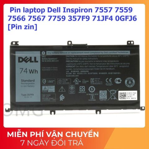Pin Laptop Dell Inspiron 7557 7559 7566 7567 7759 357F9 - Pin Zin 520507 Hàng Chính Hãng, Chất Lượng Cao