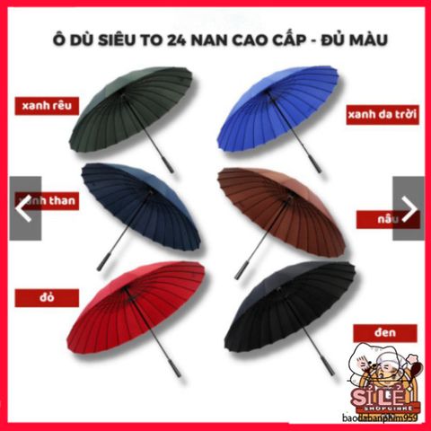 Ô Che Mưa 24 Nan Siêu Bền - Chống UV, Chống Thấm Nước, Dễ Dàng Sử Dụng, An Toàn Mọi Thời Tiết, Phù Hợp Với Tất Cả Lứa Tuổi
