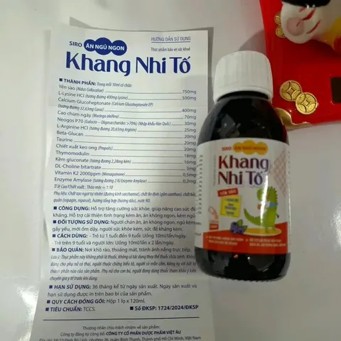 Siro Ăn Ngủ Ngon Khang Nhi Tố Cho Bé - Hỗ Trợ Tăng Cường Sức Đề Kháng Với Yến Sào, L-Lysine, Canxi, Kẽm, Vitamin K2