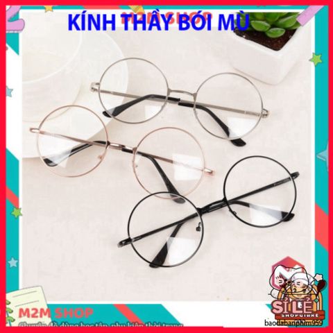 Kính Tròn Gọng Kim Loại Không Độ - Phụ Kiện Thời Trang Nữ Đen Vàng Bạc - Cá Tính, Hiện Đại, Phong Cách Trẻ Trung