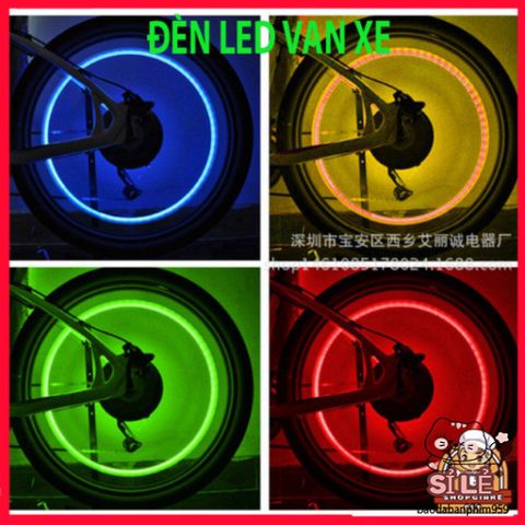 Đèn LED Gắn Van Xe - 7 Màu Sáng Tạo Ánh Sáng Độc Đáo Khi Di Chuyển, Phụ Kiện Ô Tô, Xe Máy, Xe Đạp Bền Bỉ Chống Nước