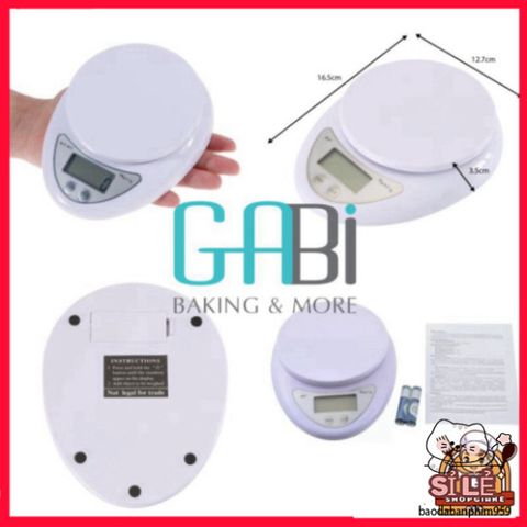 Cân Điện Tử B05 Chính Xác - Thiết Bị Tiện Ích Cho Nhà Bếp và Làm Bánh, Đo Trọng Lượng Từ 1g Đến 5kg, Dễ Dàng Sử Dụng