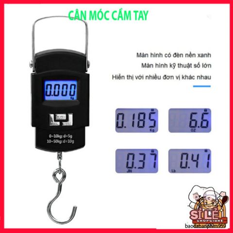 Cân Điện Tử Cầm Tay Mini Màn Hình HD - Cân Hành Lý Tối Đa 50kg, Dễ Dàng Sử Dụng, Phù Hợp Mua Sắm và Giao Nhận
