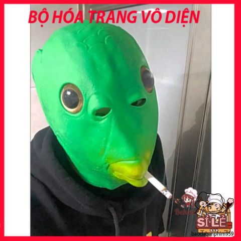 Mặt Nạ Cá Da Xanh Silicon Vui Nhộn - Phụ Kiện Cosplay Độc Đáo Cho Tiệc Hóa Trang, Halloween, Giáng Sinh