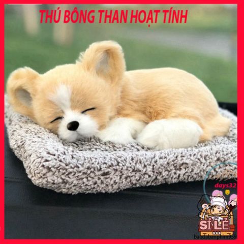 Thú Bông SHIBA Vàng Nhạt Giống Thật 99% - Khử Mùi, Trang Trí Xe Ô Tô, Phụ Kiện Dễ Thương cho Mọi Chuyến Đi
