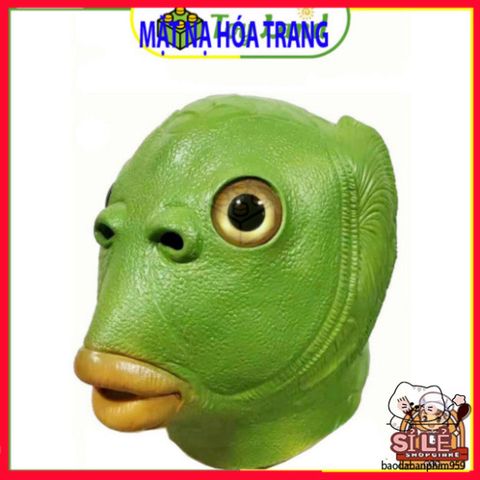 Mặt Nạ Hóa Trang Ếch Xanh & Cá Da Xanh Silicone - Độc Đáo, An Toàn Cho Tiệc Cosplay, Halloween, Giáng Sinh