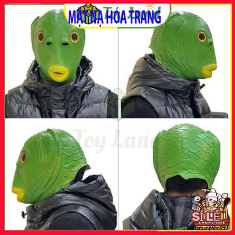 Mặt Nạ Hóa Trang Ếch Xanh & Cá Da Xanh Silicone - Độc Đáo, An Toàn Cho Tiệc Cosplay, Halloween, Giáng Sinh