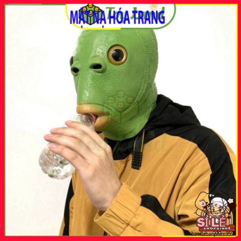 Mặt Nạ Hóa Trang Ếch Xanh & Cá Da Xanh Silicone - Độc Đáo, An Toàn Cho Tiệc Cosplay, Halloween, Giáng Sinh