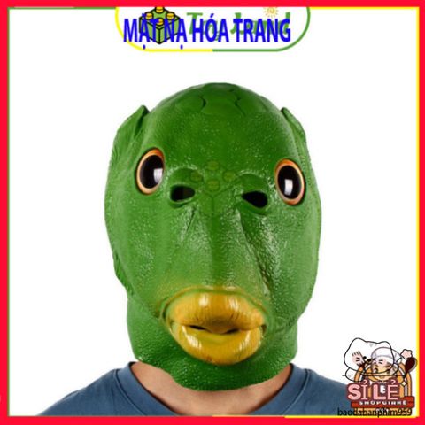 Mặt Nạ Hóa Trang Ếch Xanh & Cá Da Xanh Silicone - Độc Đáo, An Toàn Cho Tiệc Cosplay, Halloween, Giáng Sinh