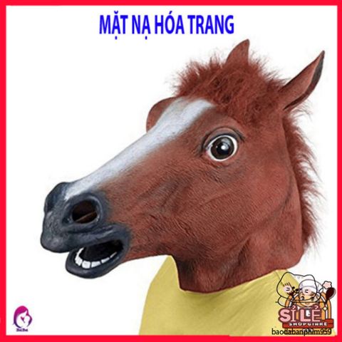 Mặt Nạ Latex Hình Ngựa Dành Cho Halloween - Phong Cách Hóa Trang Ngựa Nâu, Đen, Trắng, Độc Đáo và Thú Vị