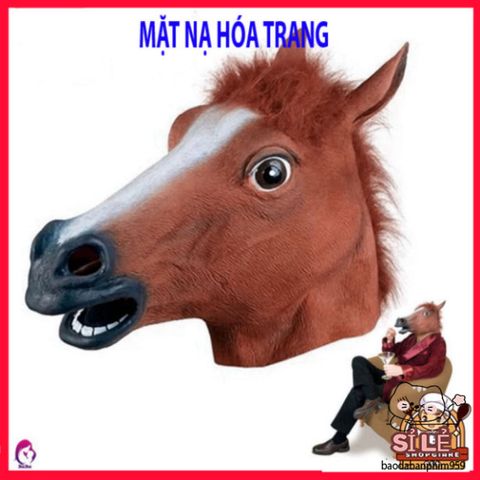 Mặt Nạ Latex Hình Ngựa Dành Cho Halloween - Phong Cách Hóa Trang Ngựa Nâu, Đen, Trắng, Độc Đáo và Thú Vị
