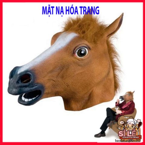 Mặt Nạ Latex Hình Ngựa Dành Cho Halloween - Phong Cách Hóa Trang Ngựa Nâu, Đen, Trắng, Độc Đáo và Thú Vị