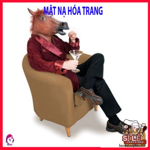 Mặt Nạ Latex Hình Ngựa Dành Cho Halloween - Phong Cách Hóa Trang Ngựa Nâu, Đen, Trắng, Độc Đáo và Thú Vị