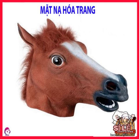 Mặt Nạ Latex Hình Ngựa Dành Cho Halloween - Phong Cách Hóa Trang Ngựa Nâu, Đen, Trắng, Độc Đáo và Thú Vị