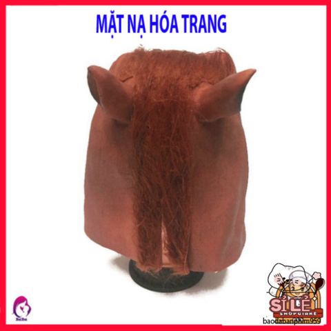 Mặt Nạ Latex Hình Ngựa Dành Cho Halloween - Phong Cách Hóa Trang Ngựa Nâu, Đen, Trắng, Độc Đáo và Thú Vị