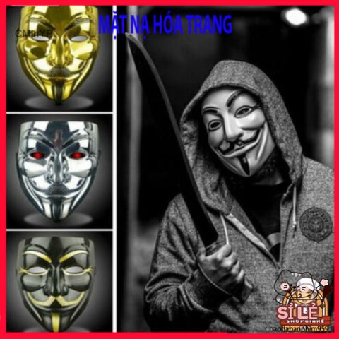 Mặt Nạ V for Vendetta cho Người Lớn - Phụ Kiện Hóa Trang Halloween, Cosplay Độc Đáo, Biểu Tượng Nổi Loạn