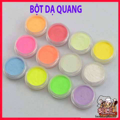 Bột Sơn Móng Tay Phát Quang Dạ Quang Lấp Lánh - Màu Neon Rực Rỡ Tỏa Sáng Trong Bóng Tối - Sáng Tạo Nghệ Thuật Làm Móng
