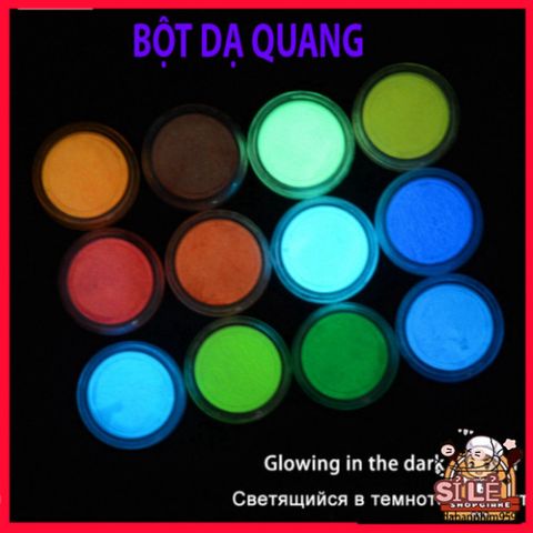 Bột Sơn Móng Tay Phát Quang Dạ Quang Lấp Lánh - Màu Neon Rực Rỡ Tỏa Sáng Trong Bóng Tối - Sáng Tạo Nghệ Thuật Làm Móng