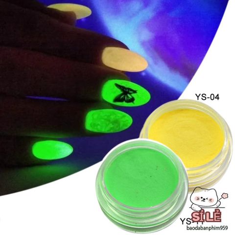 Bột Sơn Móng Tay Phát Quang Dạ Quang Lấp Lánh - Màu Neon Rực Rỡ Tỏa Sáng Trong Bóng Tối - Sáng Tạo Nghệ Thuật Làm Móng
