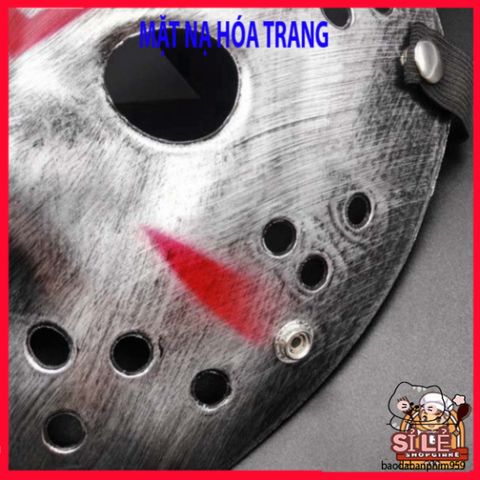 Mặt Nạ Hóa Trang Jason - Phụ Kiện Halloween Kinh Dị Độc Đáo cho Bữa Tiệc - Chất Liệu Nhựa Bền Bỉ, Thoải Mái, Phù Hợp Tất Cả Kích Cỡ