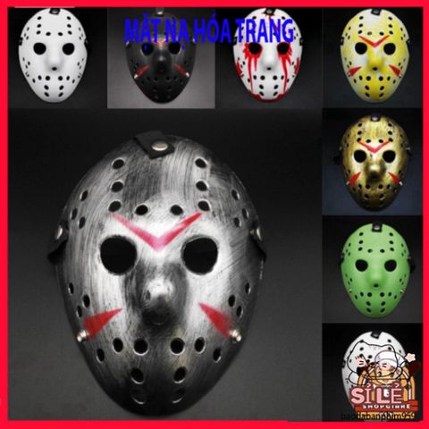 Mặt Nạ Hóa Trang Jason - Phụ Kiện Halloween Kinh Dị Độc Đáo cho Bữa Tiệc - Chất Liệu Nhựa Bền Bỉ, Thoải Mái, Phù Hợp Tất Cả Kích Cỡ