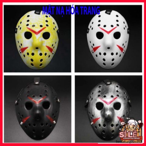 Mặt Nạ Hóa Trang Jason - Phụ Kiện Halloween Kinh Dị Độc Đáo cho Bữa Tiệc - Chất Liệu Nhựa Bền Bỉ, Thoải Mái, Phù Hợp Tất Cả Kích Cỡ
