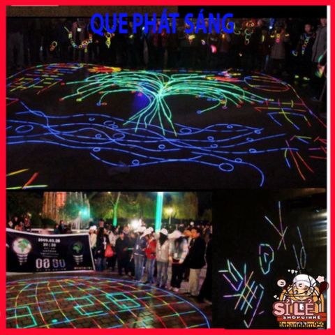 Hộp 100 Que Phát Sáng Dạ Quang Đa Màu - Lightstick Thắp Sáng Tiệc Tùng, Hoạt Động Ngoài Trời, Đầu Nối Linh Hoạt cho Trẻ Em và Gia Đình
