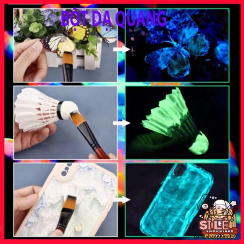 Bột màu Dạ quang siêu sáng 10g - 12 màu sắc rực rỡ, phát sáng mạnh mẽ trong bóng tối, trang trí sáng tạo cho không gian sống.