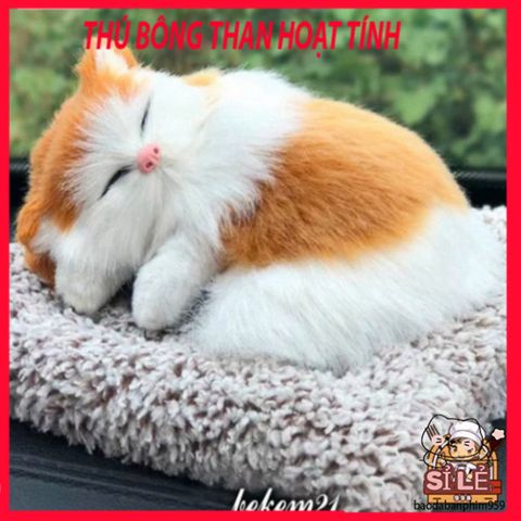 Bông Thú Mèo Hoa Cúc Lông Mềm Mại - Lõi Than Hoạt Tính Khử Mùi Xe Ô Tô - Phụ Kiện Trang Trí Dễ Thương và Tiện Lợi