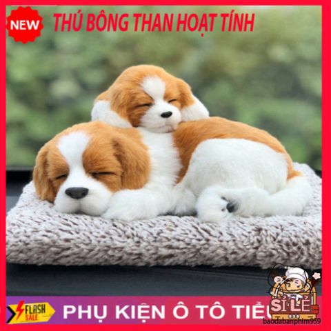 Thú Bông Đôi Chó Mèo Trang Trí Taplo Ô Tô - Lọc Khí Than Hoạt Tính Dễ Thương, Quà Tặng Ý Nghĩa Cho Tín Đồ Ô Tô