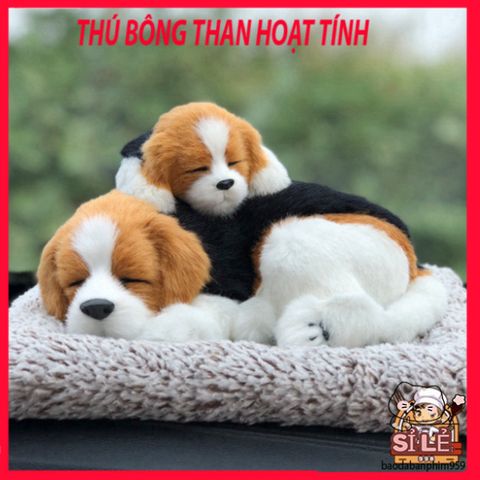 Thú Bông Đôi Chó Mèo Trang Trí Taplo Ô Tô - Lọc Khí Than Hoạt Tính Dễ Thương, Quà Tặng Ý Nghĩa Cho Tín Đồ Ô Tô