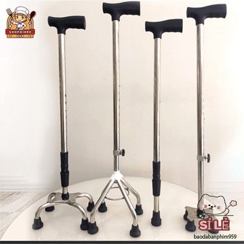 Gậy Chống 4 Chân Lucass B-924 - Thiết Bị Hỗ Trợ Đi Lại An Toàn Cho Người Cao Tuổi - Điều Chỉnh Chiều Cao Dễ Dàng