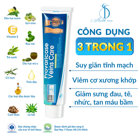 Kem Dưỡng Da Chân Giảm Đau Provaricose Veins Care 65g - Hỗ Trợ Giảm Sưng Viêm Tĩnh Mạch và Đau Khớp từ Earthlyglow