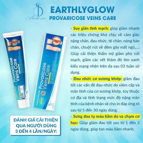 Kem Dưỡng Da Chân Giảm Đau Provaricose Veins Care 65g - Hỗ Trợ Giảm Sưng Viêm Tĩnh Mạch và Đau Khớp từ Earthlyglow