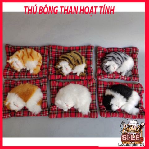 Thú Bông Chó Mèo Giống Thật 99% - Phụ Kiện Khử Mùi Ô Tô, Văn Phòng với Hạt Than Hoạt Tính - Đồ Trang Trí Dễ Thương